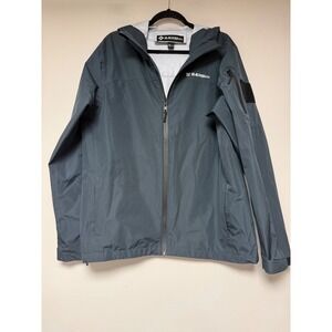 Baerskin Mens Tactical Windbreaker Jacket Charcoal Grey Hooded Full Zip Size M